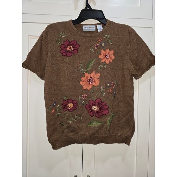 Alfred Dunner Embroidered Floral Sweater Top - Petite XL - Picture 2 of 12